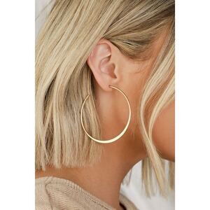 Lulus Alter Ego Gold Hoop Earrings